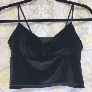 Black Velvet Crop Tank Top